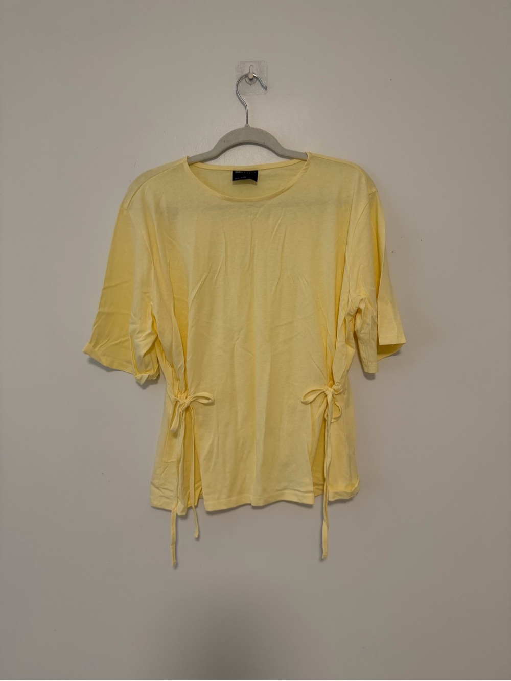 ASOS Pale Yellow Short Sleeve Tie-Side Top